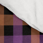 Halloween Gingham Check Pattern Purple Orange Black  Comforter Gallery Image 4