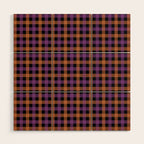 Halloween Gingham Check Pattern Purple Orange Black  Wood Wall Art Gallery Image 1