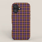 Halloween Gingham Check Pattern Purple Orange Black  iPhone Case Gallery Image 1