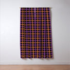 Halloween Gingham Check Pattern Purple Orange Black  Window Curtain Gallery Image 3