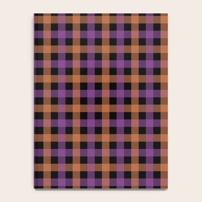 Halloween Gingham Check Pattern Purple Orange Black  Notebook Gallery Image 4