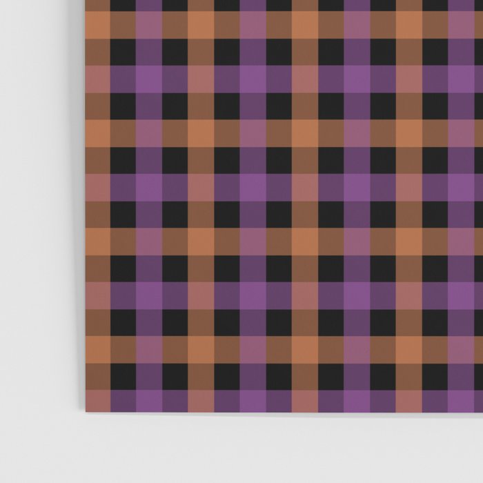 Halloween Gingham Check Pattern Purple Orange Black  Poster Gallery Image 3