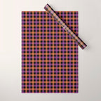 Halloween Gingham Check Pattern Purple Orange Black  Wrapping Paper Gallery Image 1