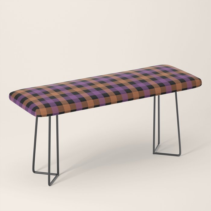 Halloween Gingham Check Pattern Purple Orange Black  Bench Gallery Image 1
