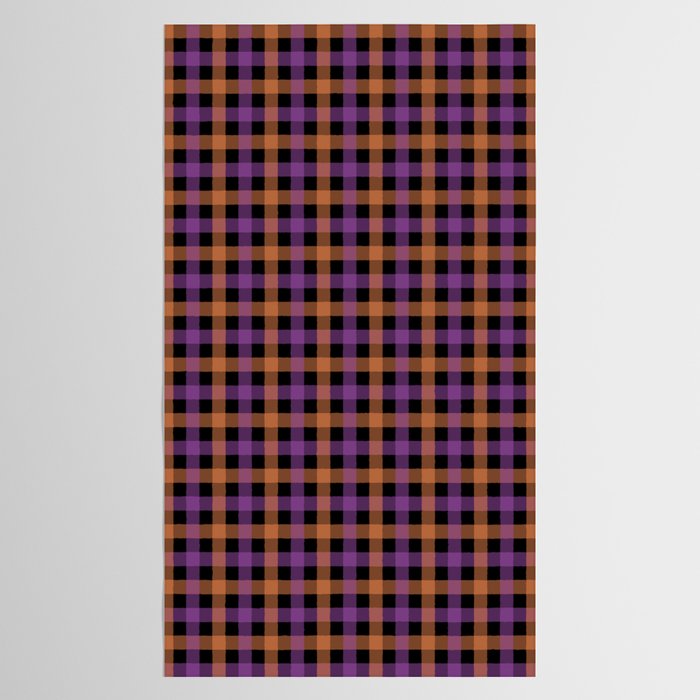 Halloween Gingham Check Pattern Purple Orange Black  Tablecloth Gallery Image 2