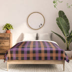 Halloween Gingham Check Pattern Purple Orange Black  Comforter Gallery Image 3