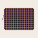 Halloween Gingham Check Pattern Purple Orange Black  Laptop Sleeve Gallery Image 1