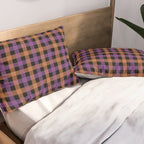 Halloween Gingham Check Pattern Purple Orange Black  Pillow Sham Gallery Image 2