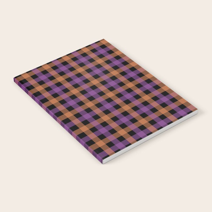Halloween Gingham Check Pattern Purple Orange Black  Notebook Gallery Image 2