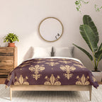 Fleur De Lis In Royal Burgundy and Gold Comforter Gallery Image 3