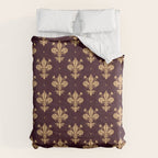 Fleur De Lis In Royal Burgundy and Gold Comforter Gallery Image 6
