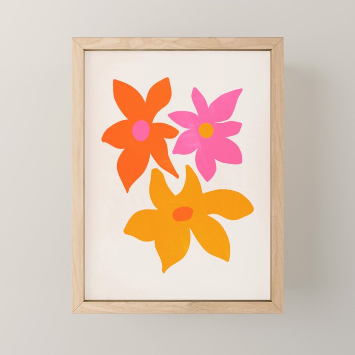 Abstract Summer Flowers Mini Art Print Gallery Image 1
