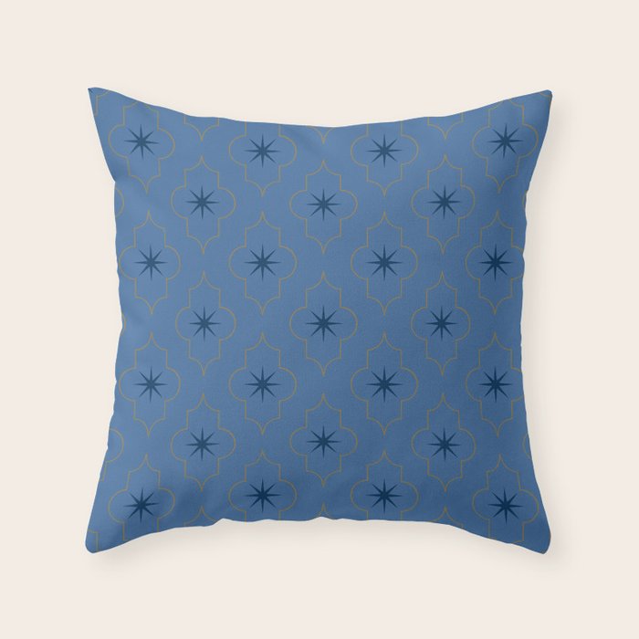 Midnight Moorish Tiles Throw Pillow Gallery Image 1