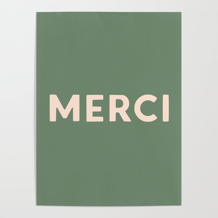 Merci French Retro Hand Lettering Poster Gallery Image 4
