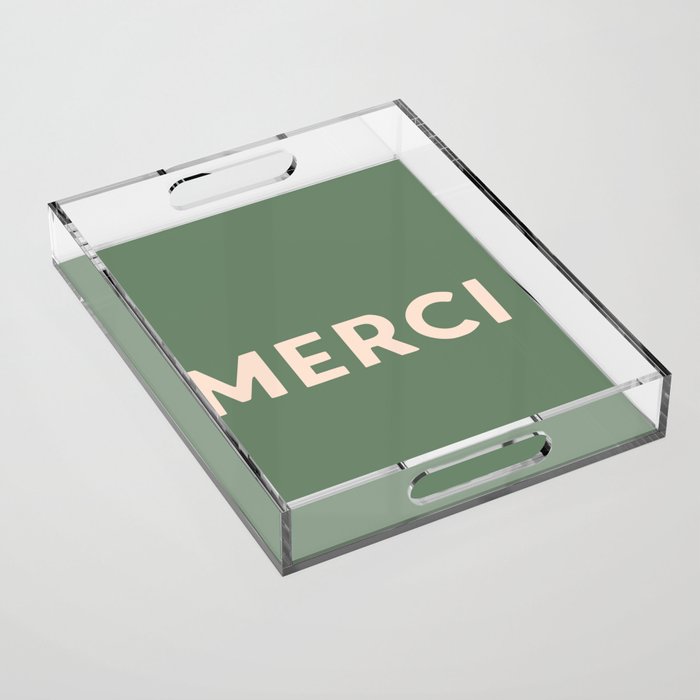 Merci French Retro Hand Lettering Acrylic Tray Gallery Image 1