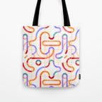 Colorful Curved Path Tiles G Tote Bag Gallery Image 1