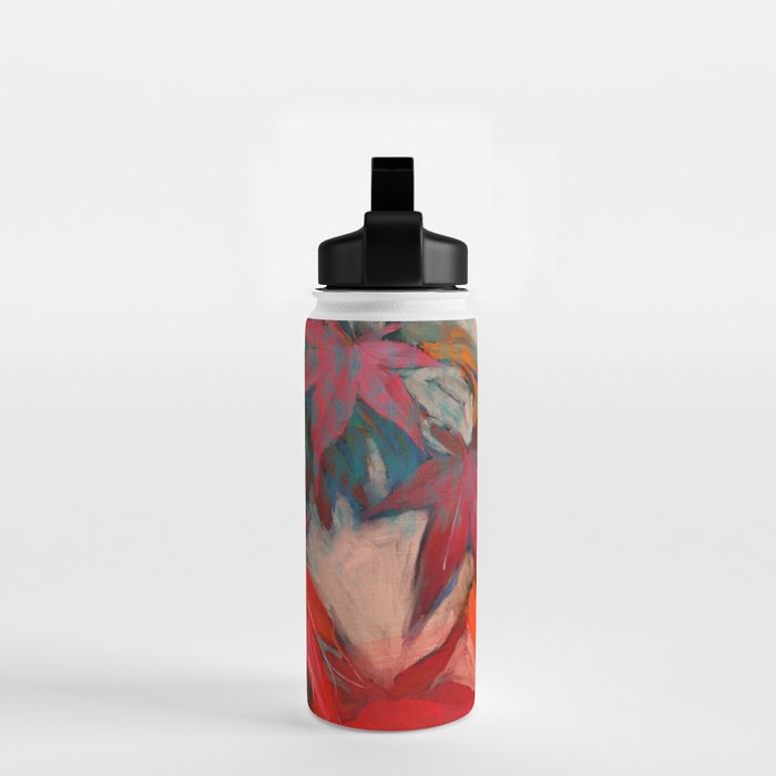 red leaves abstract art Water Bottle Gallery Image 2
