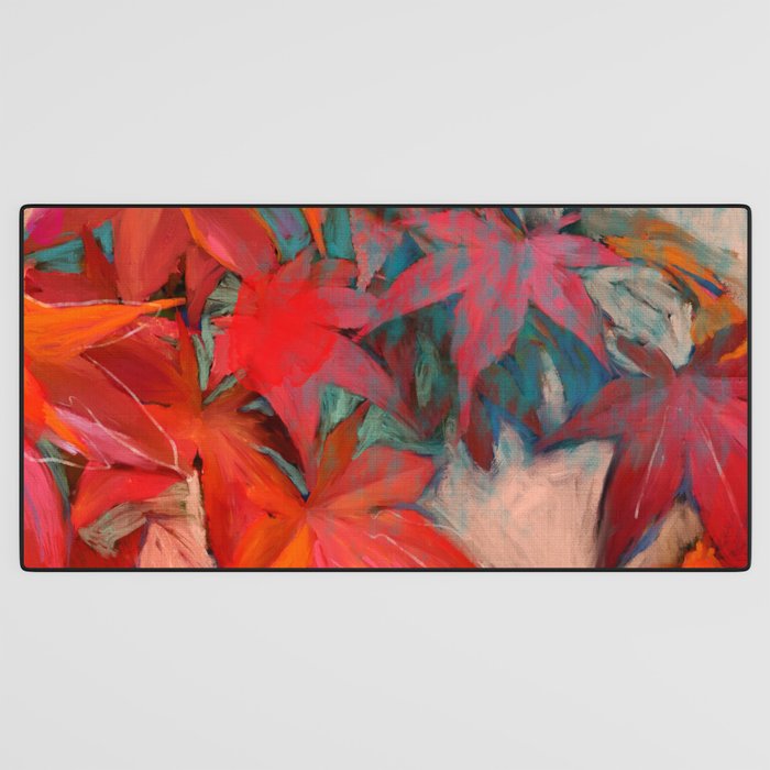 red leaves abstract art Desk Mat Gallery Image 3