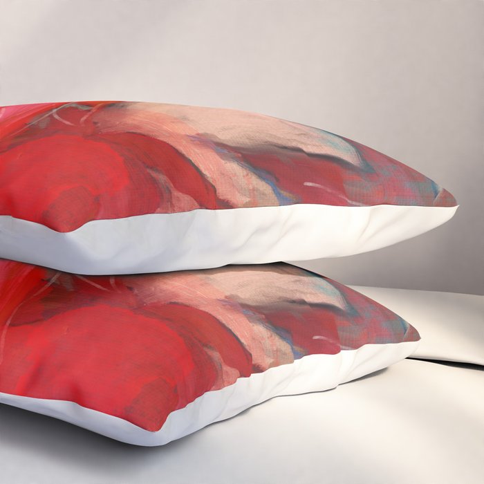 red leaves abstract art Pillow Sham Gallery Image 3