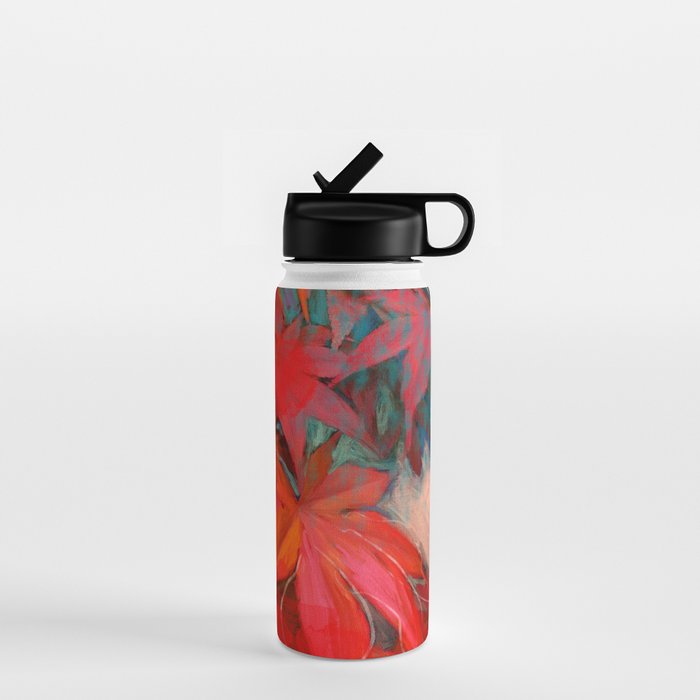 red leaves abstract art Water Bottle Gallery Image 1