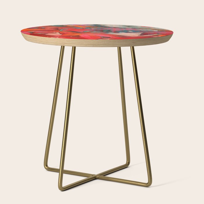 red leaves abstract art Side Table Gallery Image 1