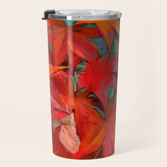 red leaves abstract art Travel Mug Gallery Image 3