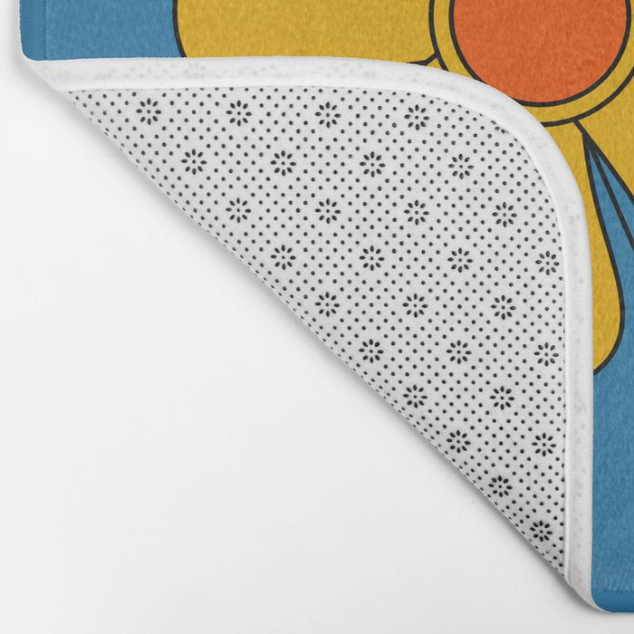 Groovy Colorful Retro Floral Daydream 60s 70s Flower Abstract Bath Mat Gallery Image 2