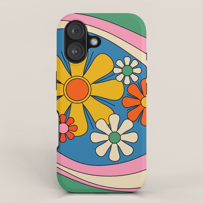 Groovy Colorful Retro Floral Daydream 60s 70s Flower Abstract iPhone Case Gallery Image 1
