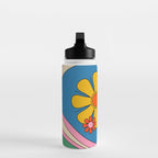 Groovy Colorful Retro Floral Daydream 60s 70s Flower Abstract Water Bottle Gallery Image 3
