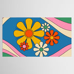 Groovy Colorful Retro Floral Daydream 60s 70s Flower Abstract Tablecloth Gallery Image 2