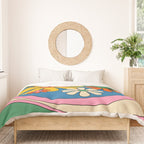Groovy Colorful Retro Floral Daydream 60s 70s Flower Abstract Duvet Cover Gallery Image 3