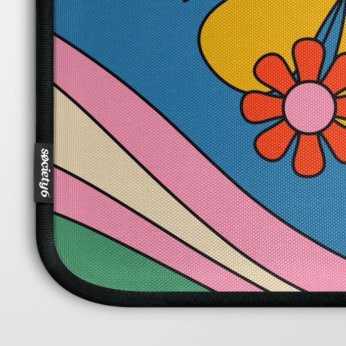 Groovy Colorful Retro Floral Daydream 60s 70s Flower Abstract Laptop Sleeve Gallery Image 3