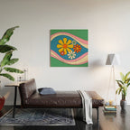 Groovy Colorful Retro Floral Daydream 60s 70s Flower Abstract Wood Wall Art Gallery Image 2