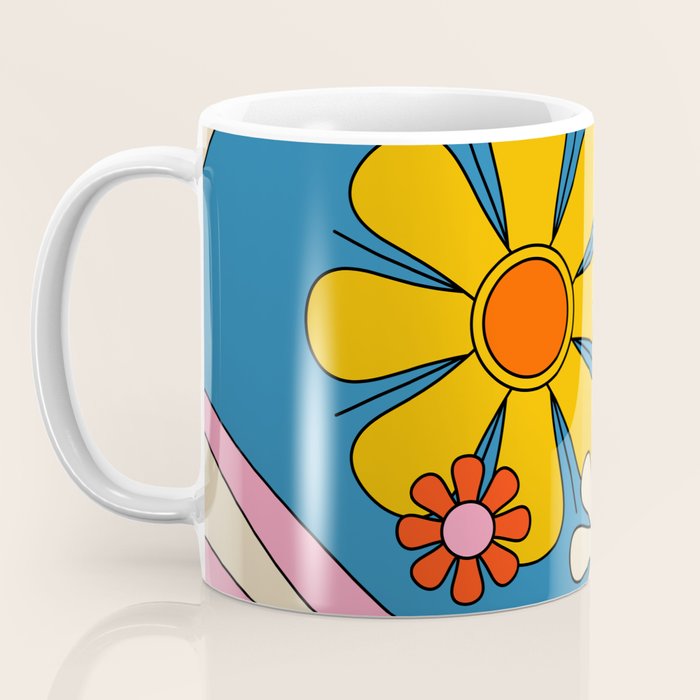 Groovy Colorful Retro Floral Daydream 60s 70s Flower Abstract Coffee Mug Gallery Image 3