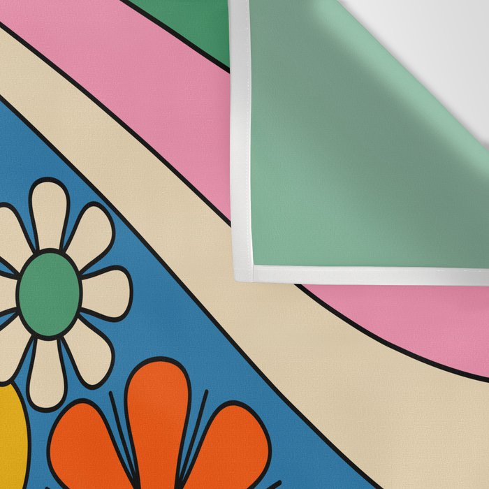 Groovy Colorful Retro Floral Daydream 60s 70s Flower Abstract Wall Tapestry Gallery Image 3