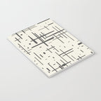 Mid-Century Modern Kinetikos Pattern in Charcoal Gray and Cream Notebook Gallery Image 3