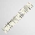 Mid-Century Modern Kinetikos Pattern in Charcoal Gray and Cream Table Runner Gallery Image 3