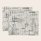 Mid-Century Modern Kinetikos Pattern in Charcoal Gray and Cream Placemat Gallery Image 1