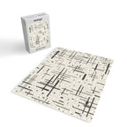 Mid-Century Modern Kinetikos Pattern in Charcoal Gray and Cream Jigsaw Puzzle Gallery Image 2