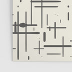 Mid-Century Modern Kinetikos Pattern in Charcoal Gray and Cream Poster Gallery Image 3