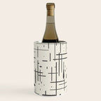 Mid-Century Modern Kinetikos Pattern in Charcoal Gray and Cream Wine Chiller Gallery Image 3