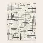Mid-Century Modern Kinetikos Pattern in Charcoal Gray and Cream Poster Gallery Image 4