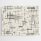 Mid-Century Modern Kinetikos Pattern in Charcoal Gray and Cream Jigsaw Puzzle Gallery Image 1