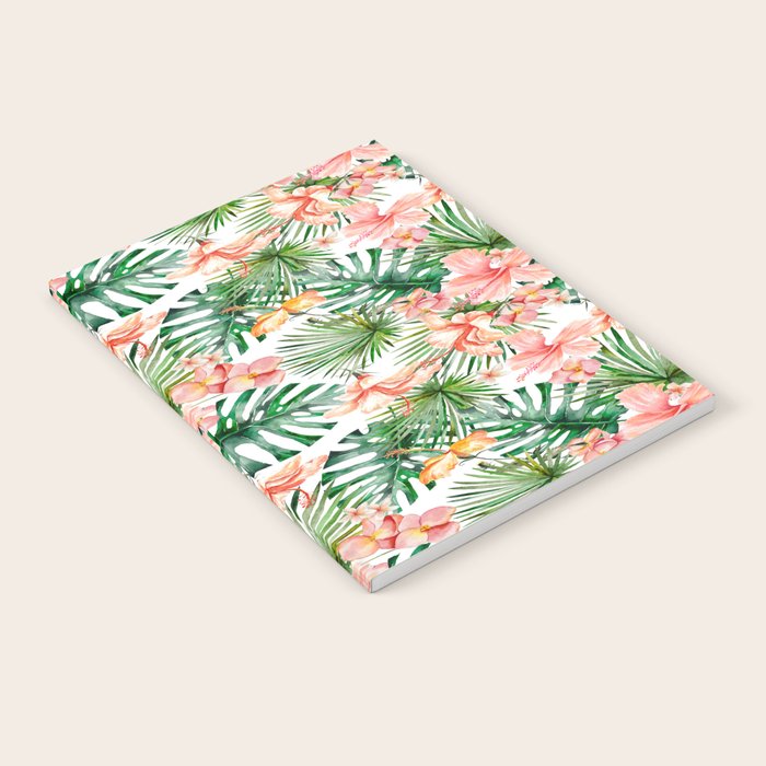 Tropical Jungle Hibiscus Flowers - Floral Notebook Gallery Image 1