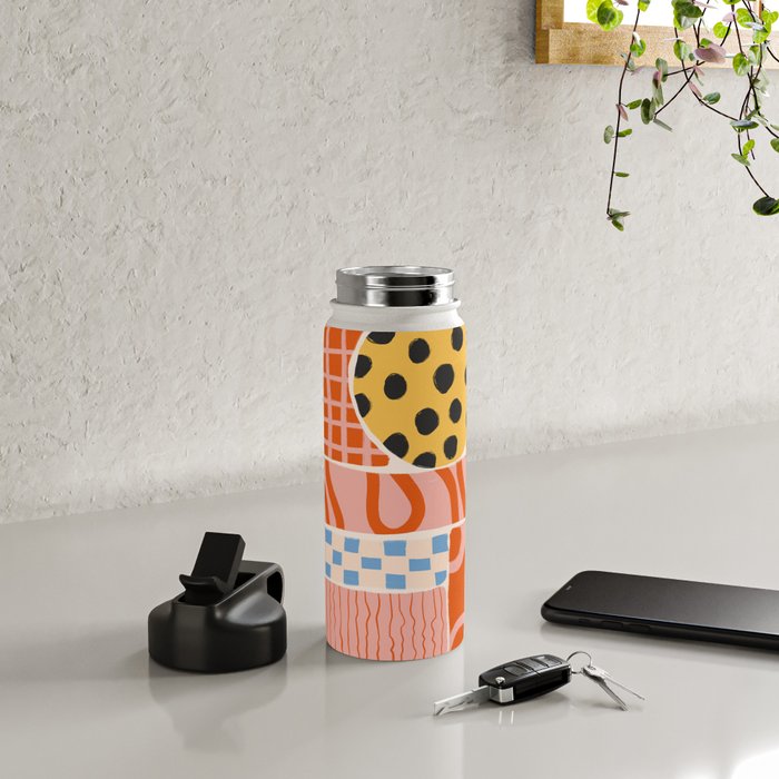 Mid Century Collage | PATTERN 03: The Retro Edition Water Bottle Gallery Image 4