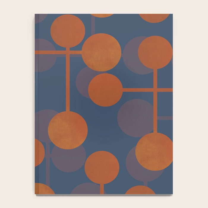 blue and orange midcentury dots pattern Notebook Gallery Image 4