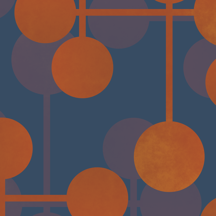 blue and orange midcentury dots pattern Coffee Mug Gallery Image 2