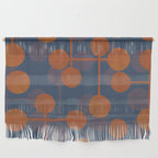 blue and orange midcentury dots pattern Wall Hanging Gallery Image 1