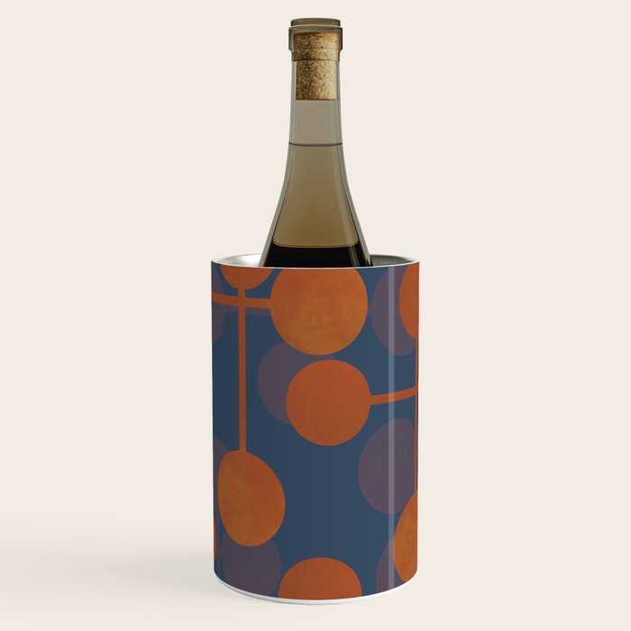 blue and orange midcentury dots pattern Wine Chiller Gallery Image 3