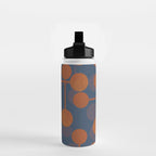 blue and orange midcentury dots pattern Water Bottle Gallery Image 2